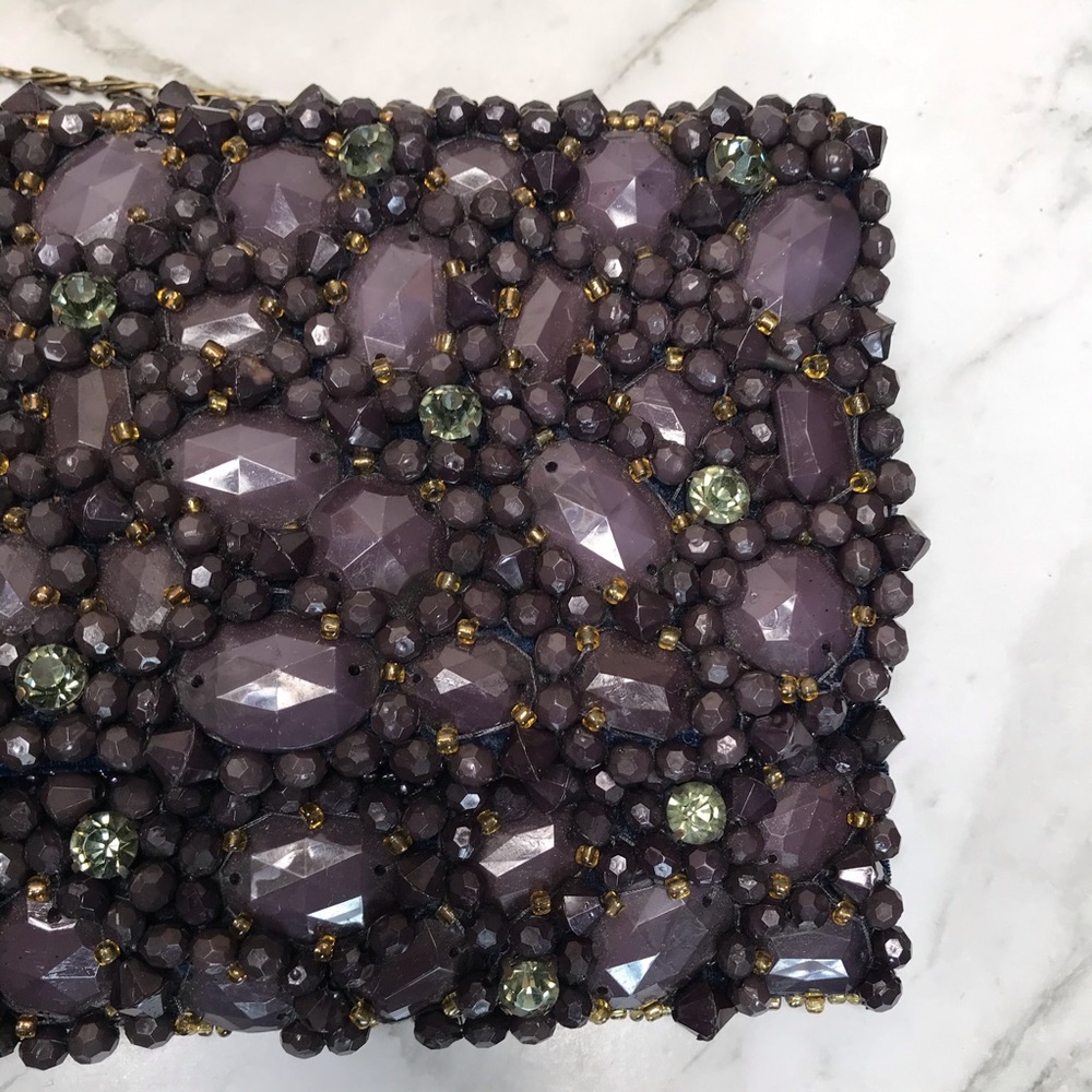 Anthropologie Beaded Crystal Bag Clutch Chain - Picture 8 of 14